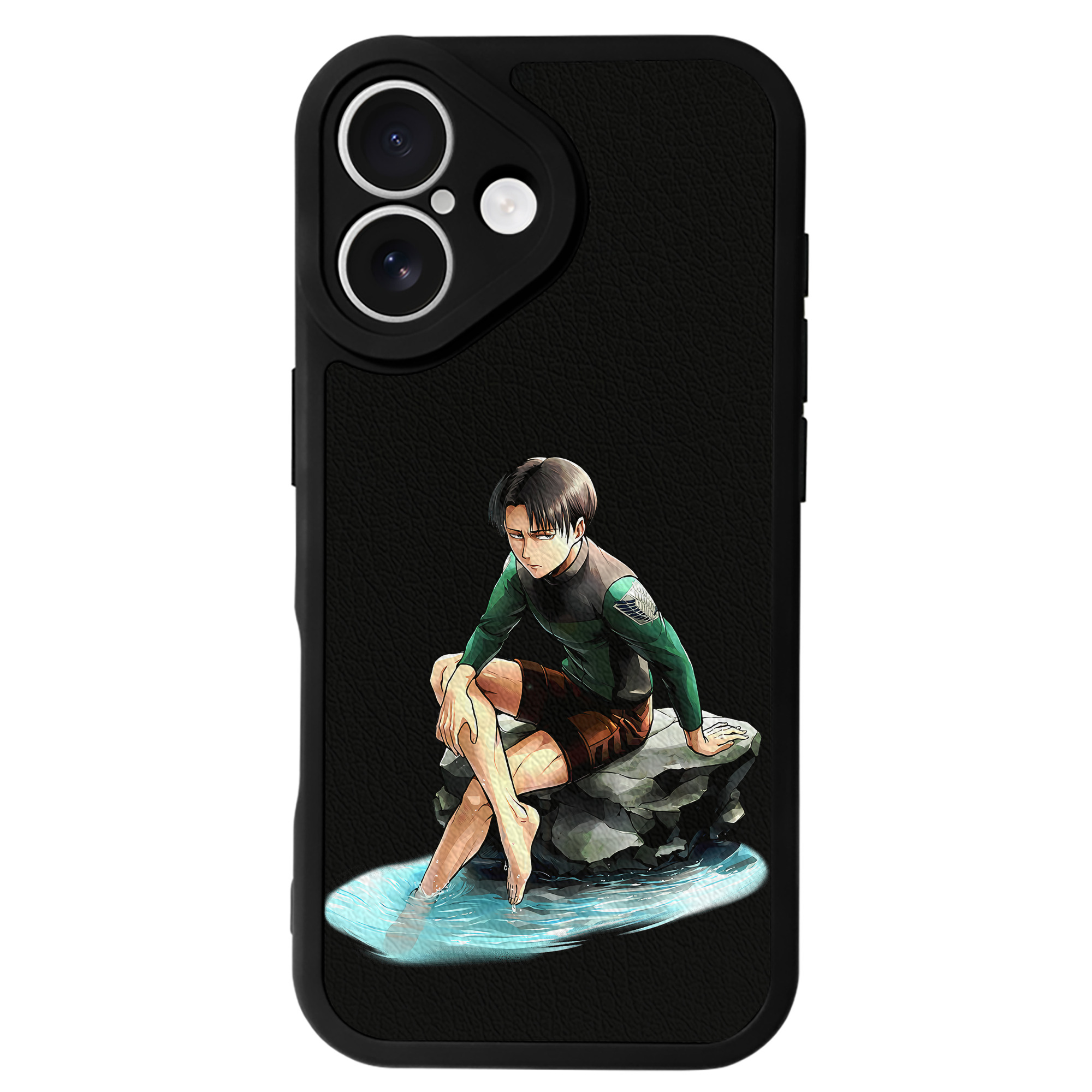 （画像用） 進撃の巨人 リヴァイ·アッカーマン Attack on Titan Levi Ackerman 【iPhone 16シリーズ対応】シリコンスマホケース（レザー調） 材質：シリコン